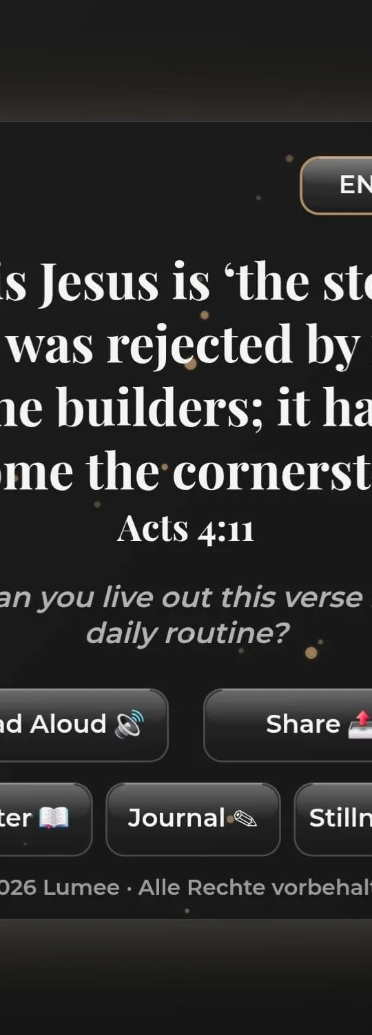 Screenshot der LUMEE-Web-App im dunklen Modus, englisch